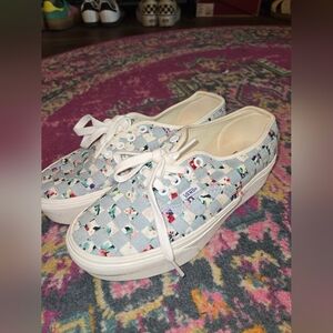 Vans Blue and White Checkered Sneakers